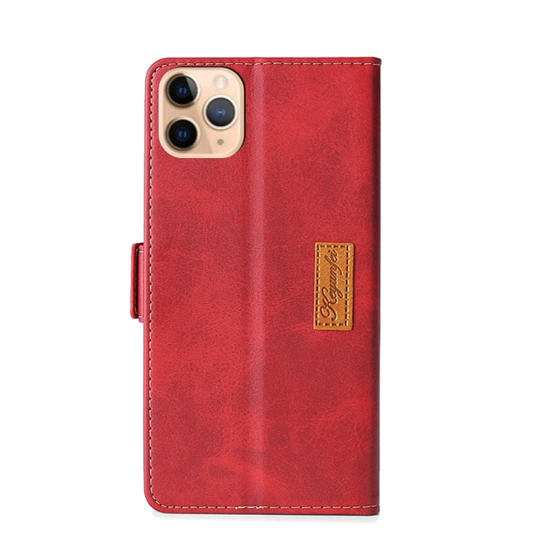 For iPhone 11 Pro Max Retro Texture Contrast Color Side Buckle Horizontal Flip Leather Case with Holder & Card Slots & Wallet