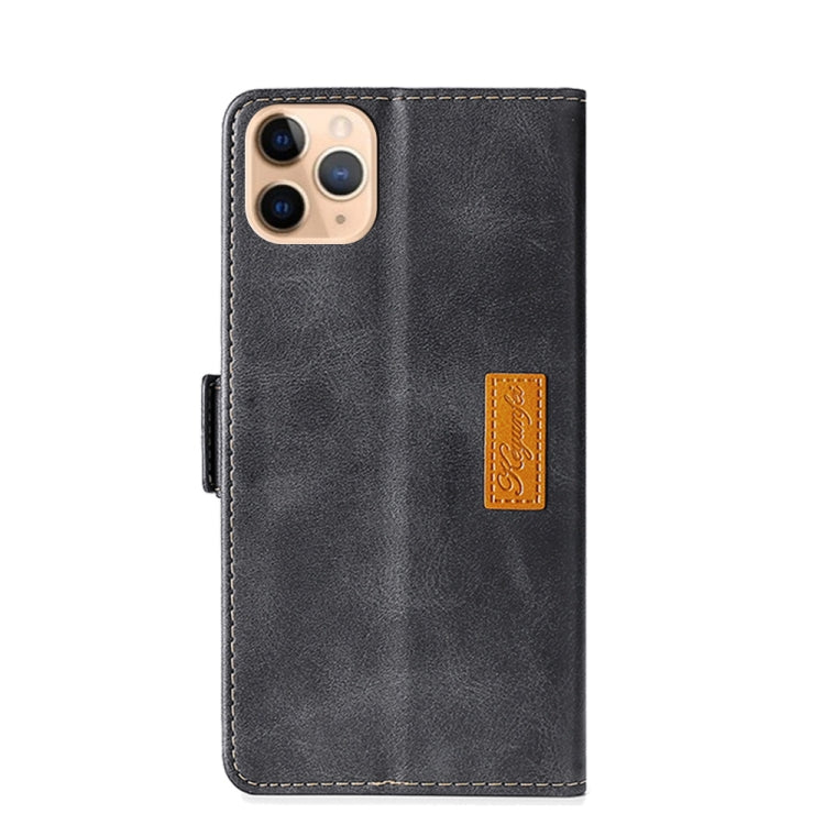For iPhone 11 Pro Max Retro Texture Contrast Color Side Buckle Horizontal Flip Leather Case with Holder & Card Slots & Wallet