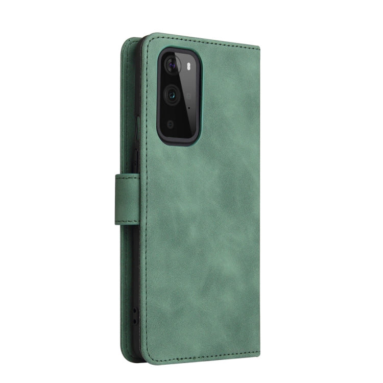 For OnePlus 9 Pro Solid Color Skin Feel Magnetic Buckle Horizontal Flip Calf Texture PU Leather Case with Holder & Card Slots & Wallet