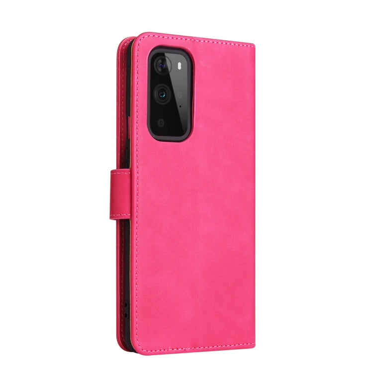For OnePlus 9 Pro Solid Color Skin Feel Magnetic Buckle Horizontal Flip Calf Texture PU Leather Case with Holder & Card Slots & Wallet