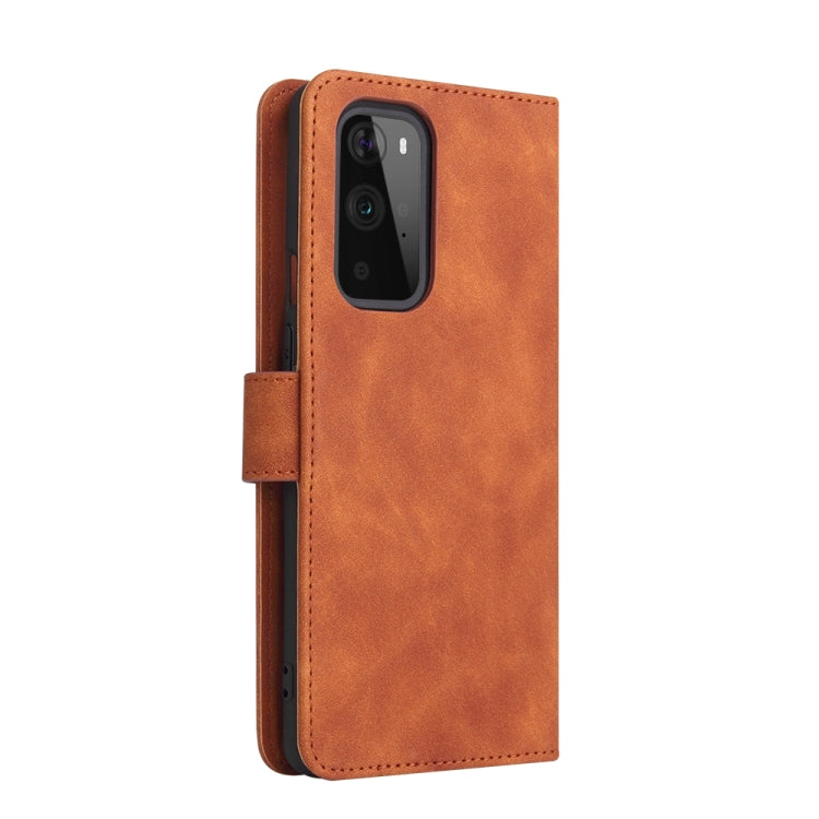 For OnePlus 9 Pro Solid Color Skin Feel Magnetic Buckle Horizontal Flip Calf Texture PU Leather Case with Holder & Card Slots & Wallet