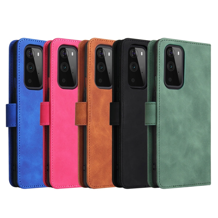 For OnePlus 9 Pro Solid Color Skin Feel Magnetic Buckle Horizontal Flip Calf Texture PU Leather Case with Holder & Card Slots & Wallet