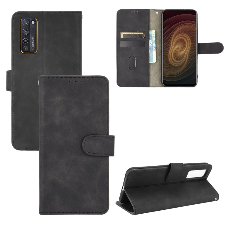 For ZTE Axon 20 5G / A20 5G Solid Color Skin Feel Magnetic Buckle Horizontal Flip Calf Texture PU Leather Case with Holder & Card Slots & Wallet