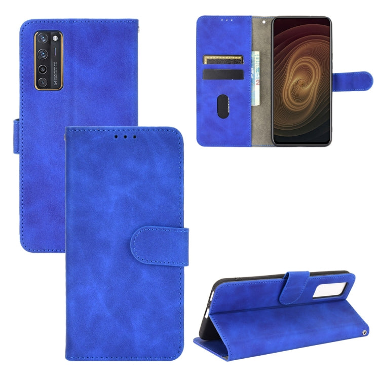 For ZTE Axon 20 5G / A20 5G Solid Color Skin Feel Magnetic Buckle Horizontal Flip Calf Texture PU Leather Case with Holder & Card Slots & Wallet
