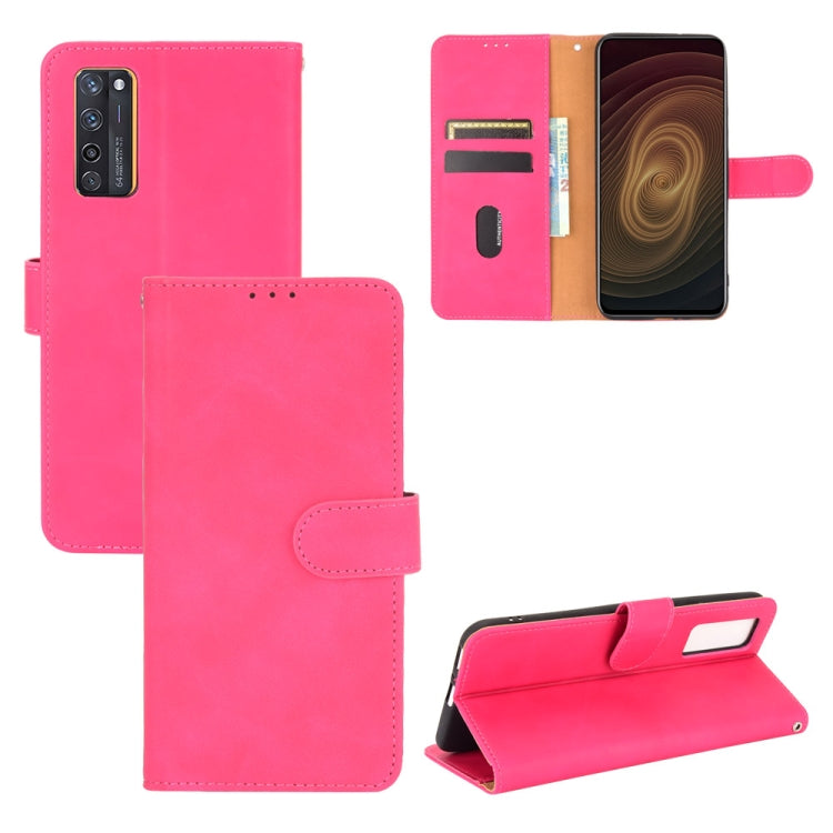 For ZTE Axon 20 5G / A20 5G Solid Color Skin Feel Magnetic Buckle Horizontal Flip Calf Texture PU Leather Case with Holder & Card Slots & Wallet