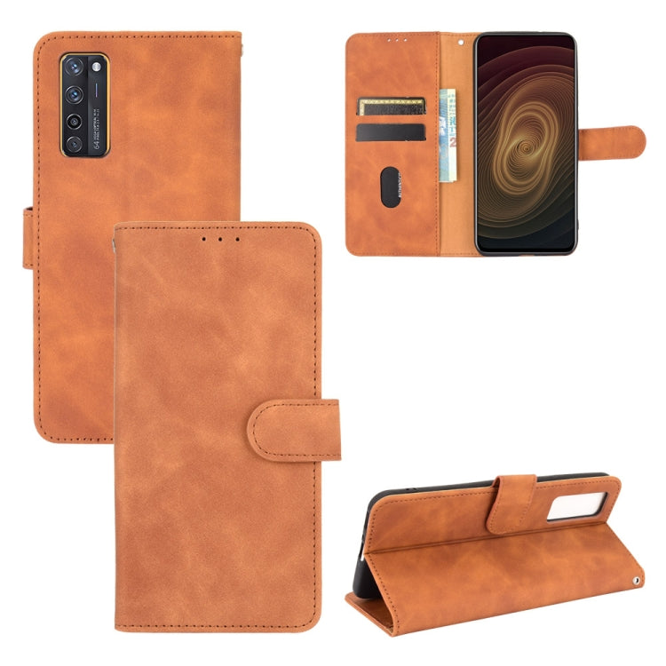 For ZTE Axon 20 5G / A20 5G Solid Color Skin Feel Magnetic Buckle Horizontal Flip Calf Texture PU Leather Case with Holder & Card Slots & Wallet