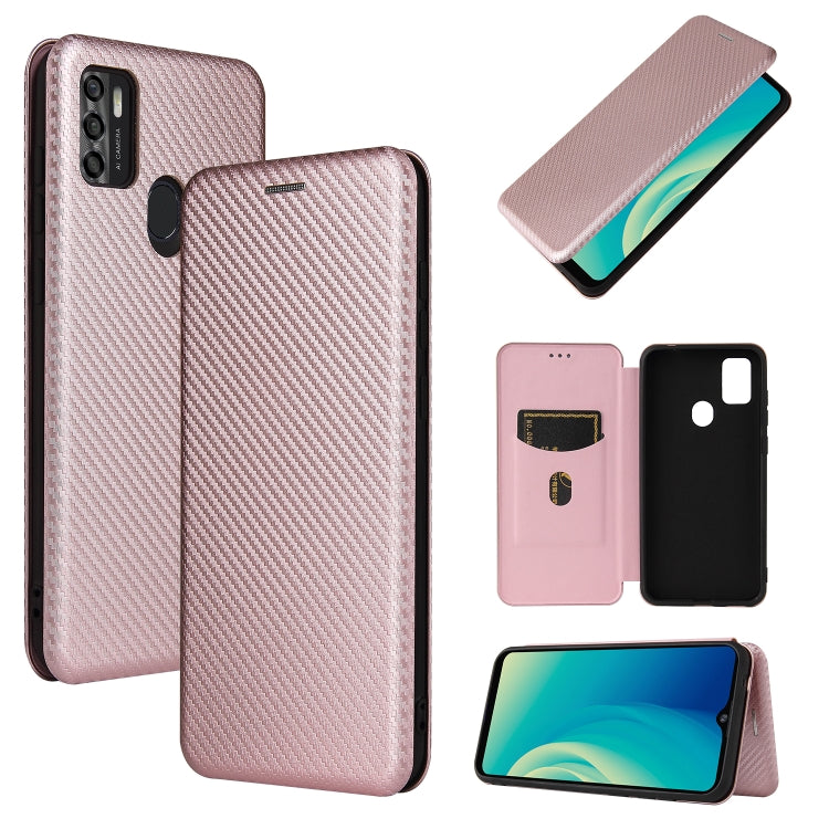 For ZTE Blade A7s 2020 Carbon Fiber Texture Horizontal Flip TPU + PC + PU Leather Case with Card Slot