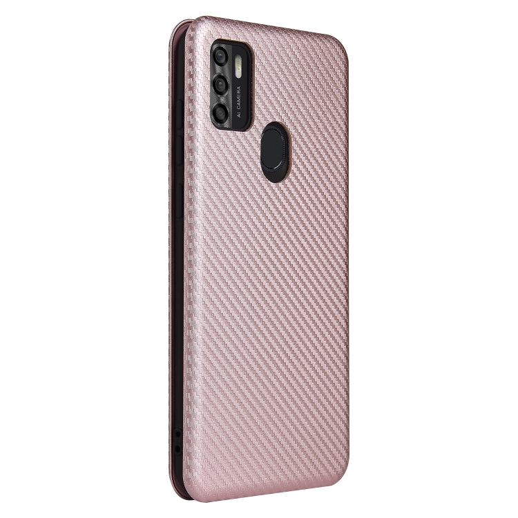 For ZTE Blade A7s 2020 Carbon Fiber Texture Horizontal Flip TPU + PC + PU Leather Case with Card Slot