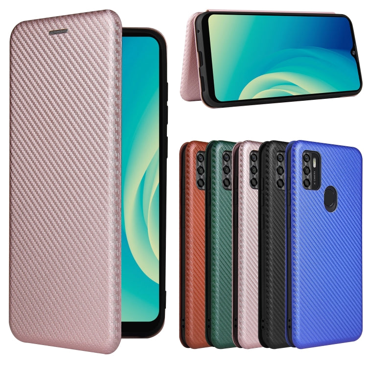 For ZTE Blade A7s 2020 Carbon Fiber Texture Horizontal Flip TPU + PC + PU Leather Case with Card Slot