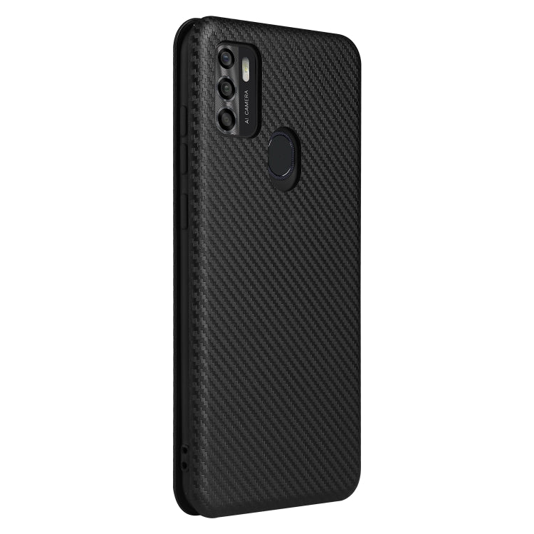 For ZTE Blade A7s 2020 Carbon Fiber Texture Horizontal Flip TPU + PC + PU Leather Case with Card Slot