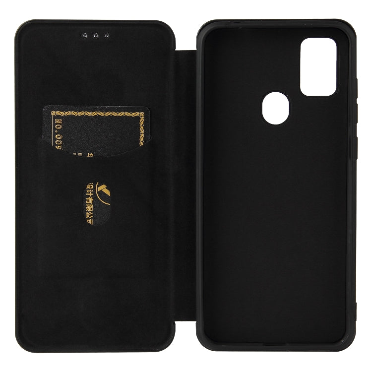 For ZTE Blade A7s 2020 Carbon Fiber Texture Horizontal Flip TPU + PC + PU Leather Case with Card Slot