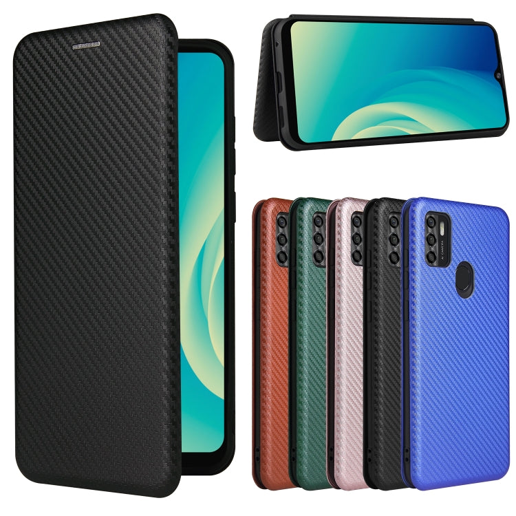 For ZTE Blade A7s 2020 Carbon Fiber Texture Horizontal Flip TPU + PC + PU Leather Case with Card Slot