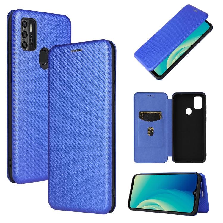 For ZTE Blade A7s 2020 Carbon Fiber Texture Horizontal Flip TPU + PC + PU Leather Case with Card Slot