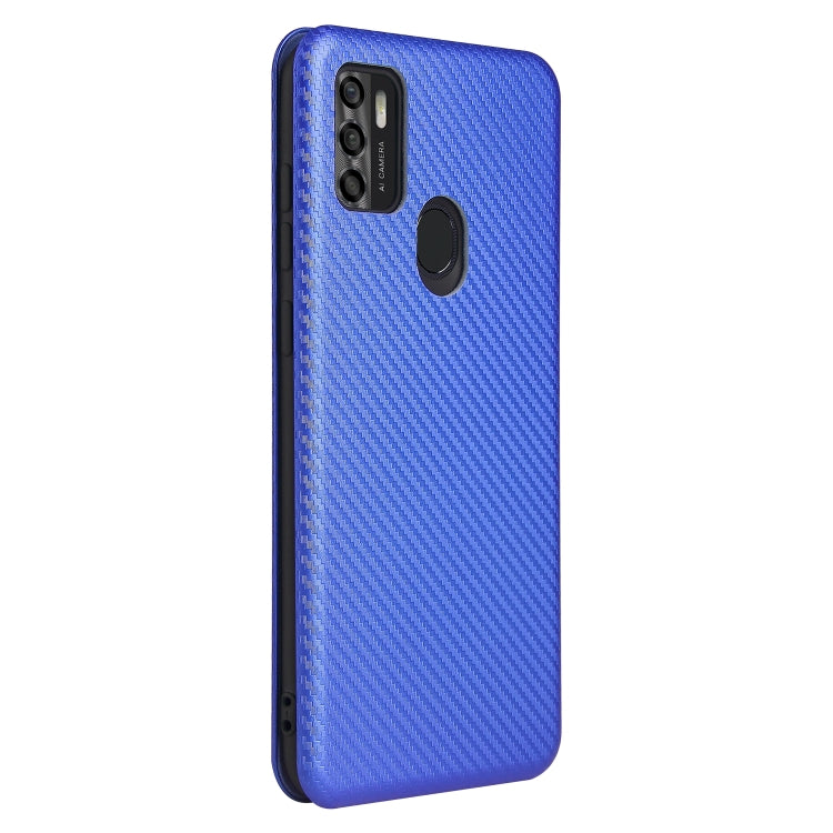 For ZTE Blade A7s 2020 Carbon Fiber Texture Horizontal Flip TPU + PC + PU Leather Case with Card Slot