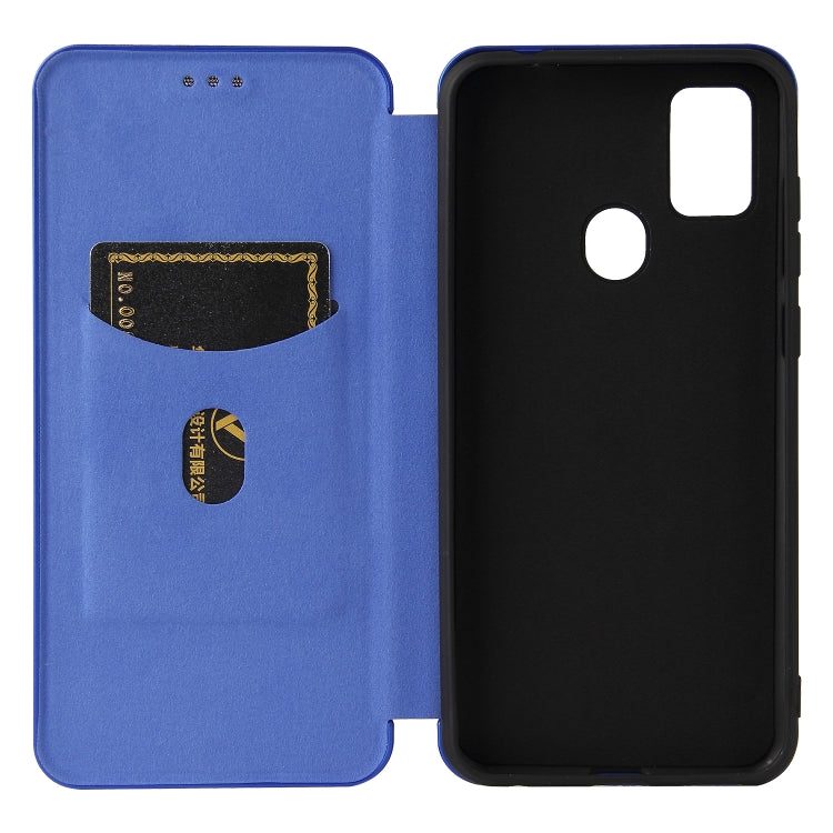 For ZTE Blade A7s 2020 Carbon Fiber Texture Horizontal Flip TPU + PC + PU Leather Case with Card Slot