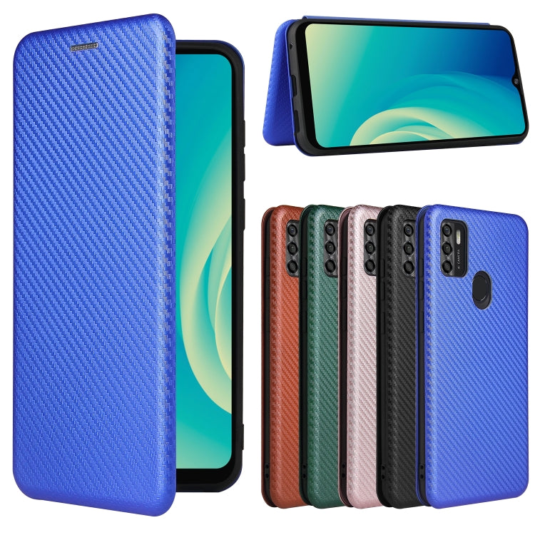 For ZTE Blade A7s 2020 Carbon Fiber Texture Horizontal Flip TPU + PC + PU Leather Case with Card Slot