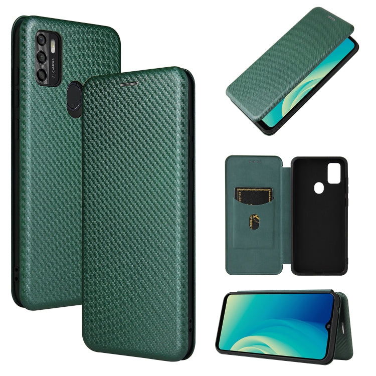 For ZTE Blade A7s 2020 Carbon Fiber Texture Horizontal Flip TPU + PC + PU Leather Case with Card Slot