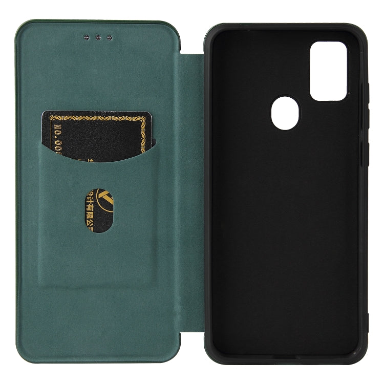 For ZTE Blade A7s 2020 Carbon Fiber Texture Horizontal Flip TPU + PC + PU Leather Case with Card Slot