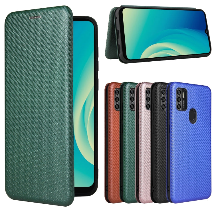 For ZTE Blade A7s 2020 Carbon Fiber Texture Horizontal Flip TPU + PC + PU Leather Case with Card Slot