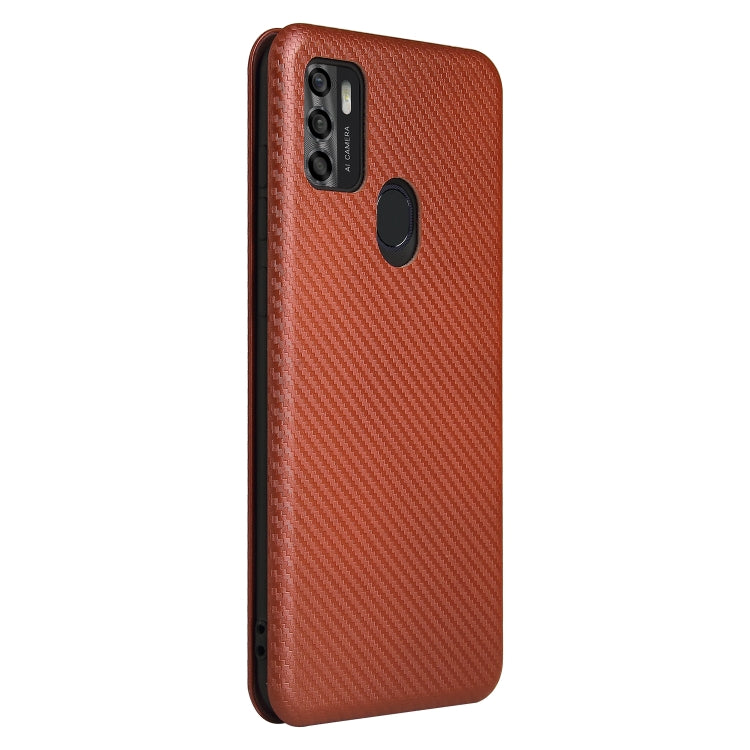 For ZTE Blade A7s 2020 Carbon Fiber Texture Horizontal Flip TPU + PC + PU Leather Case with Card Slot