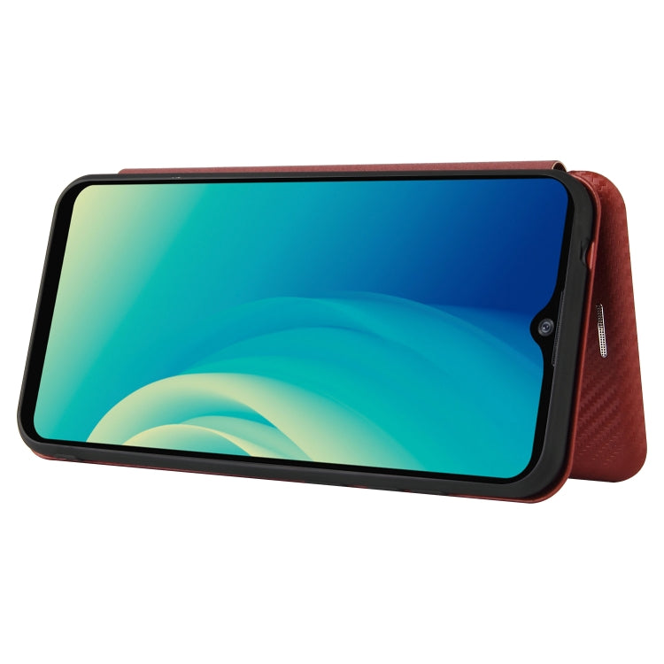 For ZTE Blade A7s 2020 Carbon Fiber Texture Horizontal Flip TPU + PC + PU Leather Case with Card Slot