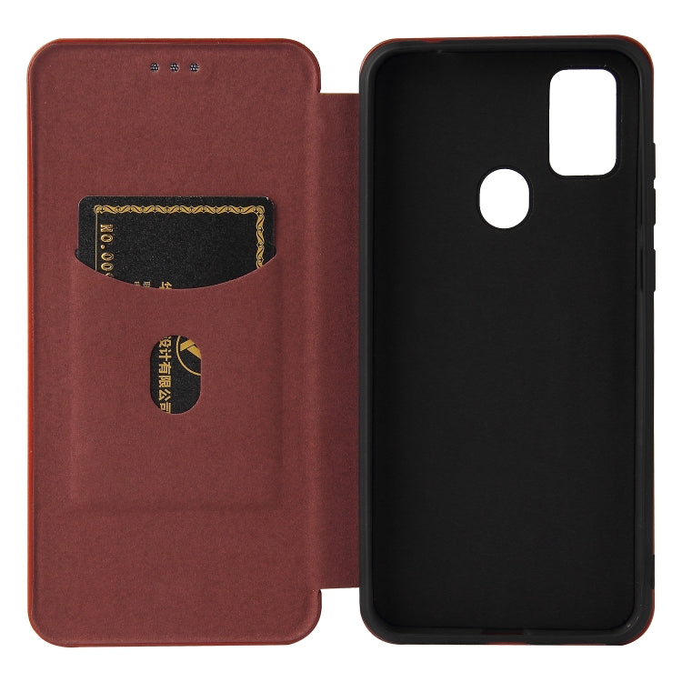 For ZTE Blade A7s 2020 Carbon Fiber Texture Horizontal Flip TPU + PC + PU Leather Case with Card Slot