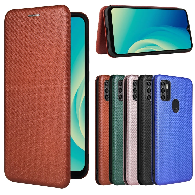 For ZTE Blade A7s 2020 Carbon Fiber Texture Horizontal Flip TPU + PC + PU Leather Case with Card Slot
