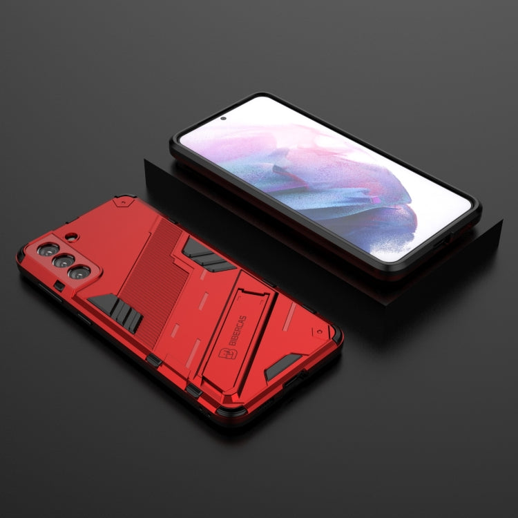 For Samsung Galaxy S21+ 5G Punk Armor 2 in 1 PC + TPU Shockproof Case with Invisible Holder