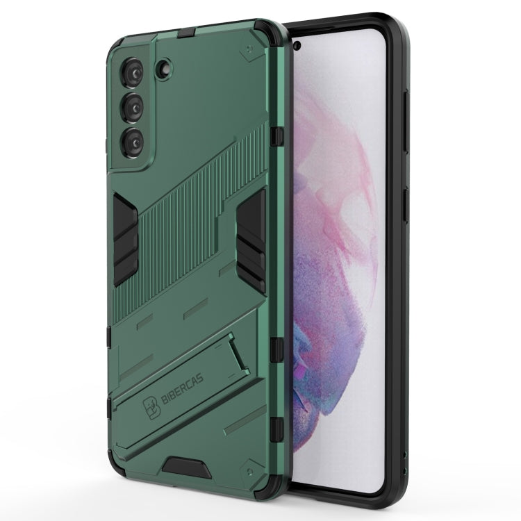 For Samsung Galaxy S21+ 5G Punk Armor 2 in 1 PC + TPU Shockproof Case with Invisible Holder