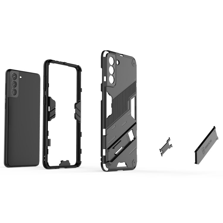 For Samsung Galaxy S21+ 5G Punk Armor 2 in 1 PC + TPU Shockproof Case with Invisible Holder