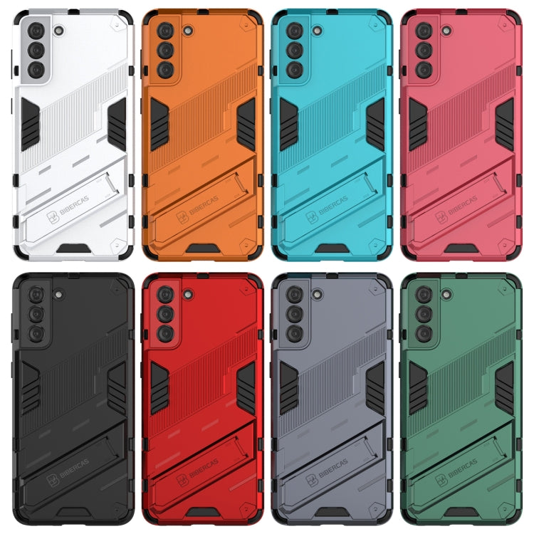 For Samsung Galaxy S21+ 5G Punk Armor 2 in 1 PC + TPU Shockproof Case with Invisible Holder