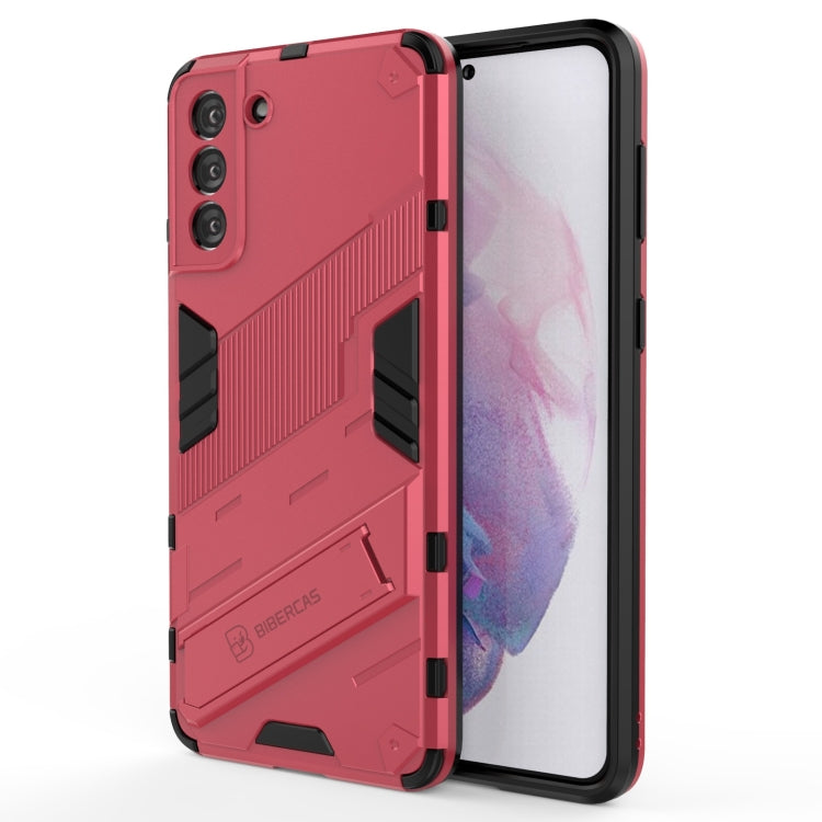 For Samsung Galaxy S21+ 5G Punk Armor 2 in 1 PC + TPU Shockproof Case with Invisible Holder