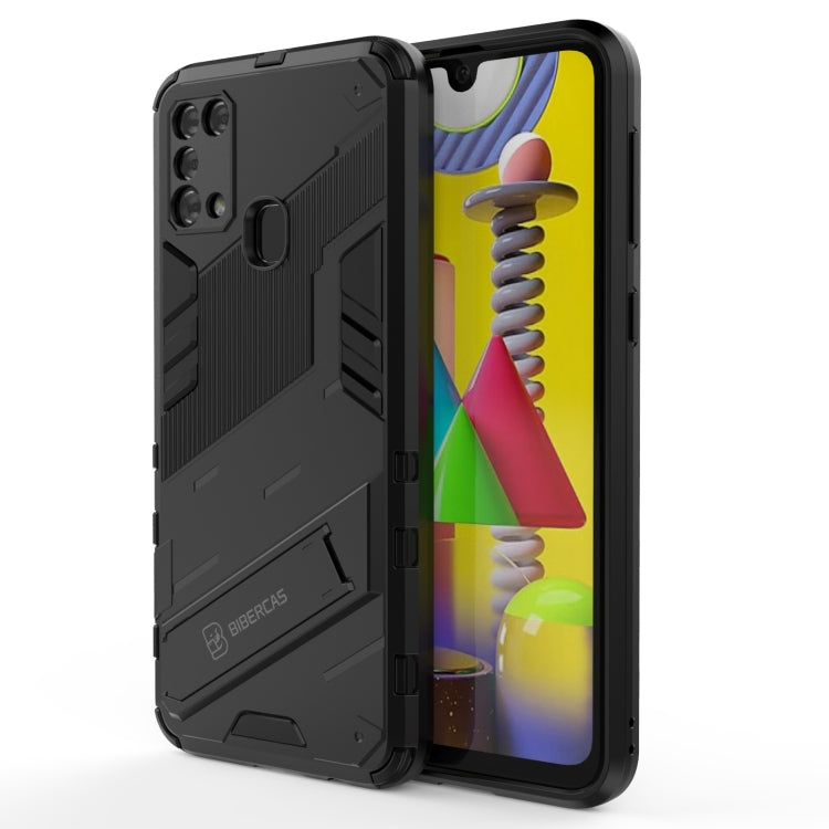 For Samsung Galaxy M31 Punk Armor 2 in 1 PC + TPU Shockproof Case with Invisible Holder