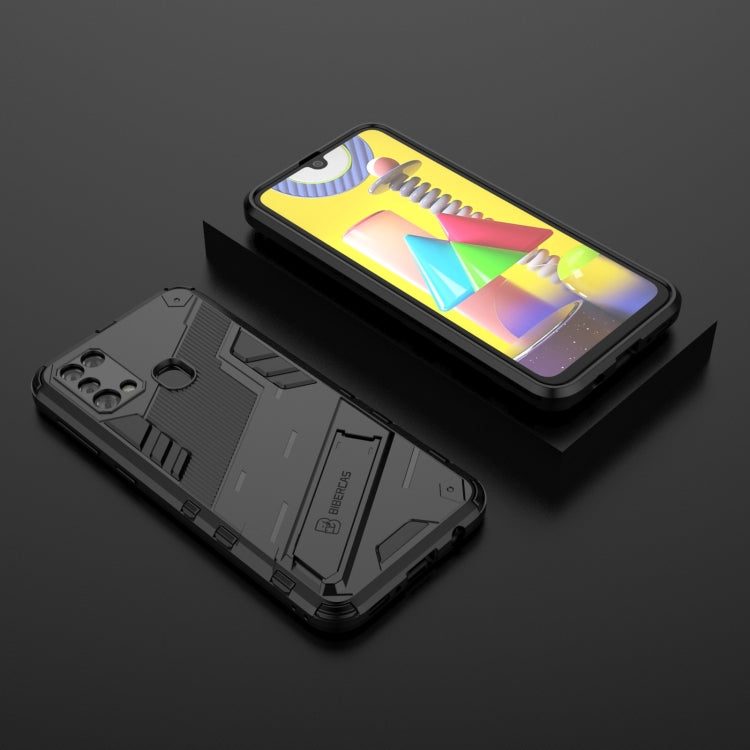 For Samsung Galaxy M31 Punk Armor 2 in 1 PC + TPU Shockproof Case with Invisible Holder