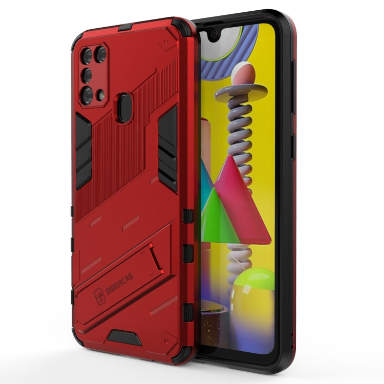For Samsung Galaxy M31 Punk Armor 2 in 1 PC + TPU Shockproof Case with Invisible Holder
