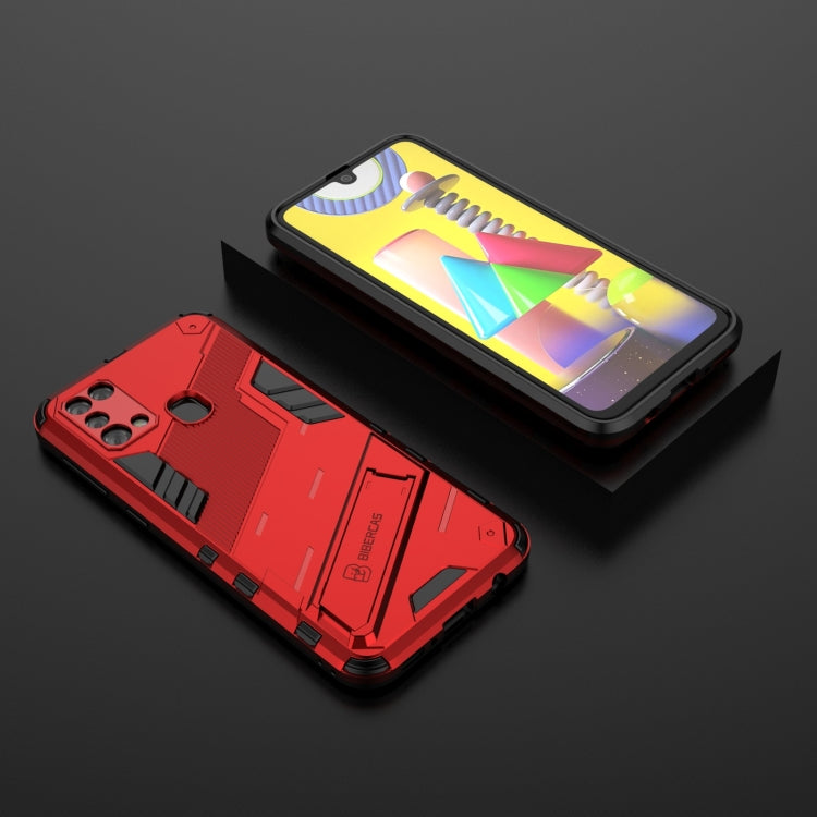 For Samsung Galaxy M31 Punk Armor 2 in 1 PC + TPU Shockproof Case with Invisible Holder
