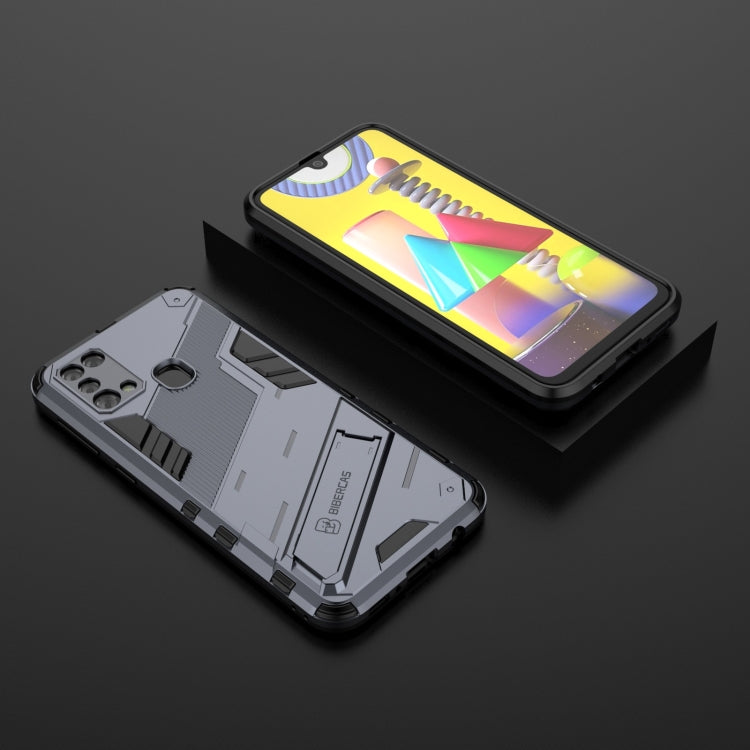 For Samsung Galaxy M31 Punk Armor 2 in 1 PC + TPU Shockproof Case with Invisible Holder