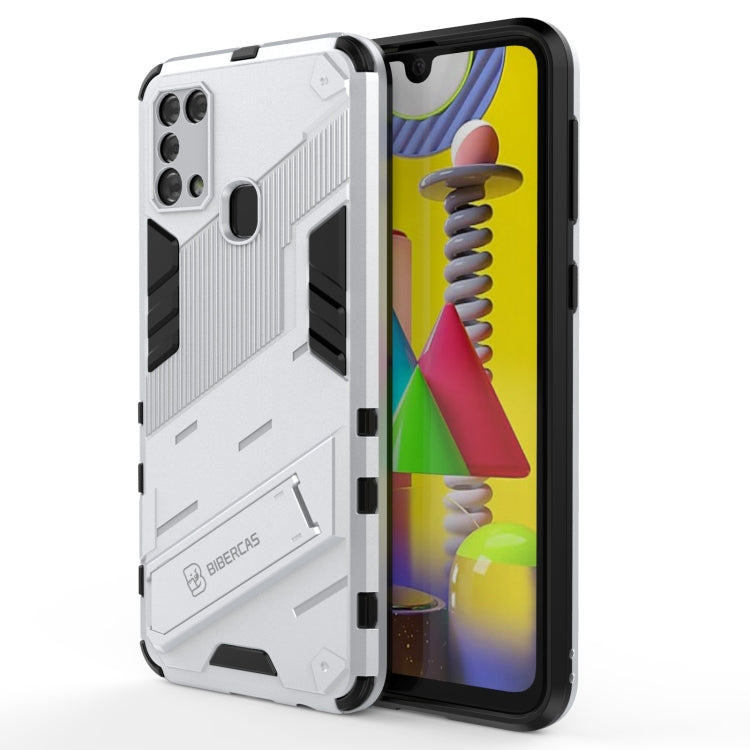 For Samsung Galaxy M31 Punk Armor 2 in 1 PC + TPU Shockproof Case with Invisible Holder