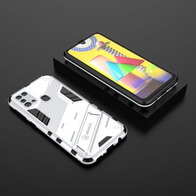 For Samsung Galaxy M31 Punk Armor 2 in 1 PC + TPU Shockproof Case with Invisible Holder