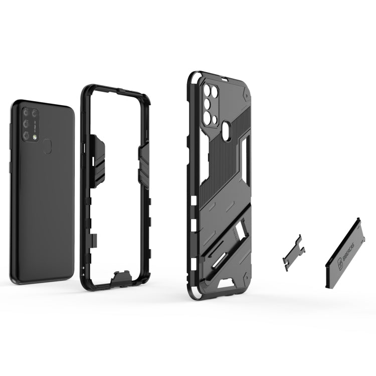 For Samsung Galaxy M31 Punk Armor 2 in 1 PC + TPU Shockproof Case with Invisible Holder