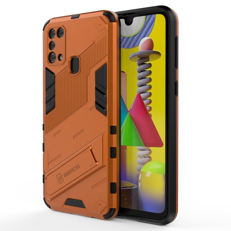 For Samsung Galaxy M31 Punk Armor 2 in 1 PC + TPU Shockproof Case with Invisible Holder
