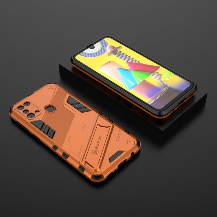 For Samsung Galaxy M31 Punk Armor 2 in 1 PC + TPU Shockproof Case with Invisible Holder