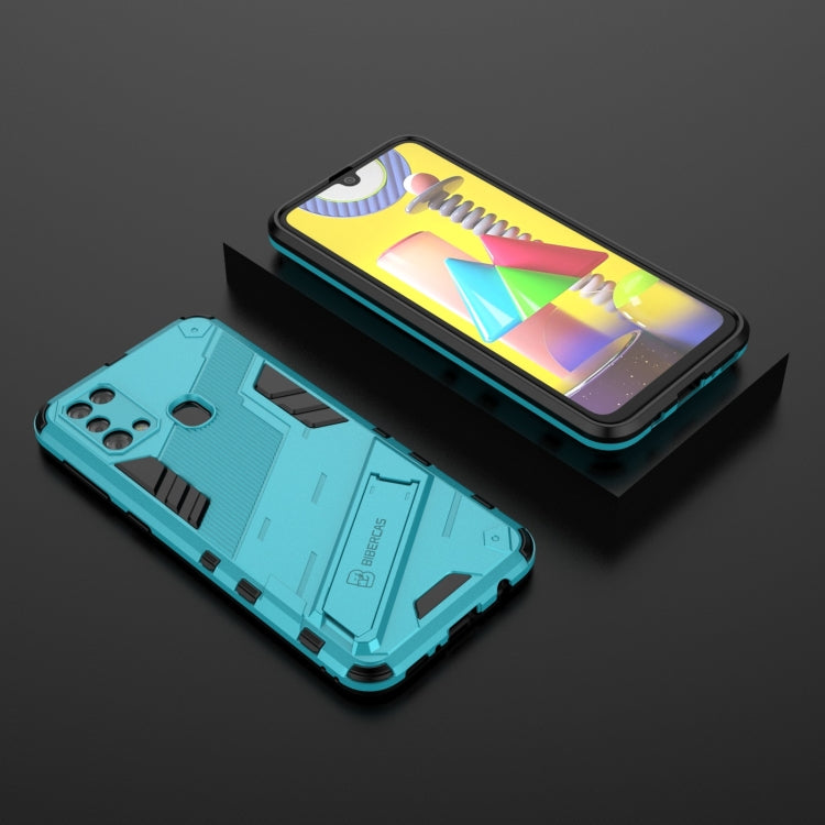 For Samsung Galaxy M31 Punk Armor 2 in 1 PC + TPU Shockproof Case with Invisible Holder