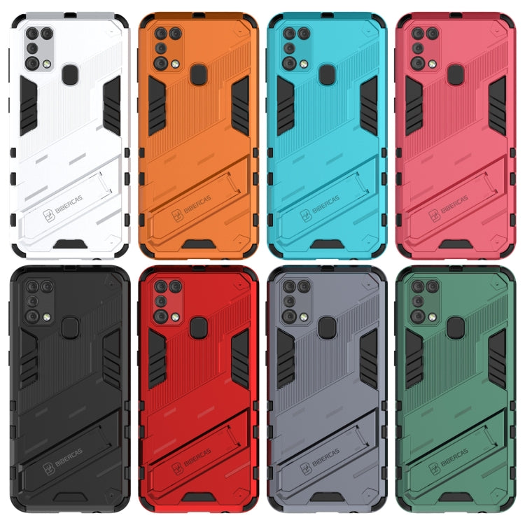 For Samsung Galaxy M31 Punk Armor 2 in 1 PC + TPU Shockproof Case with Invisible Holder