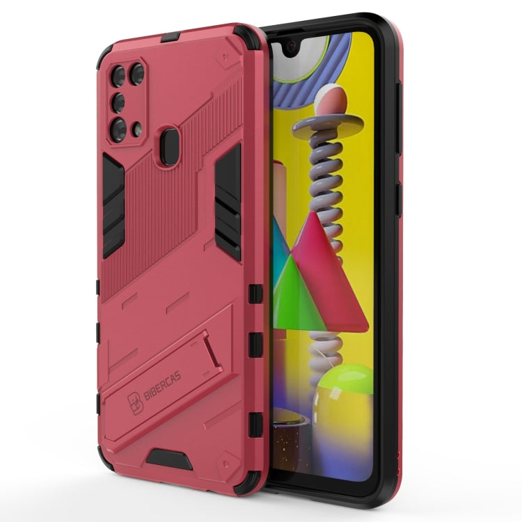 For Samsung Galaxy M31 Punk Armor 2 in 1 PC + TPU Shockproof Case with Invisible Holder