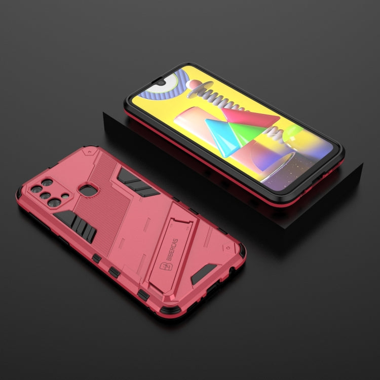 For Samsung Galaxy M31 Punk Armor 2 in 1 PC + TPU Shockproof Case with Invisible Holder