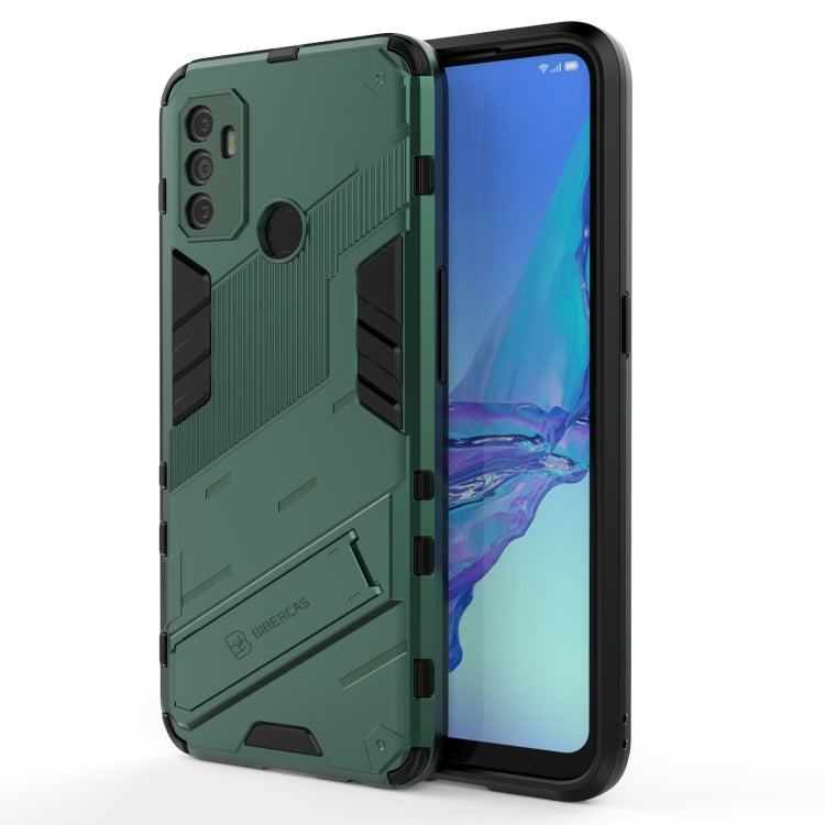 For OPPO A53 4G Punk Armor 2 in 1 PC + TPU Shockproof Case with Invisible Holder