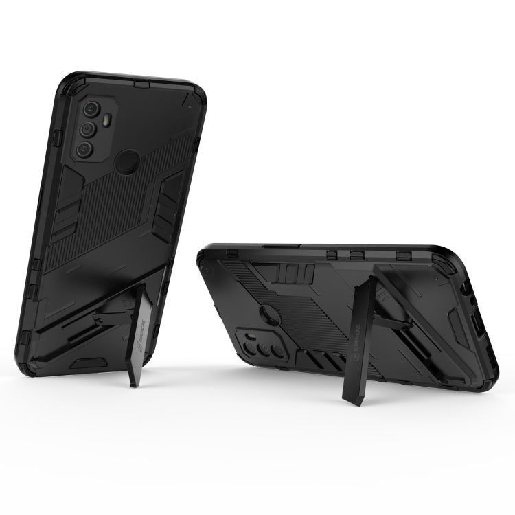 For OPPO A53 4G Punk Armor 2 in 1 PC + TPU Shockproof Case with Invisible Holder