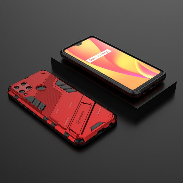 For OPPO Realme C15 Punk Armor 2 in 1 PC + TPU Shockproof Case with Invisible Holder