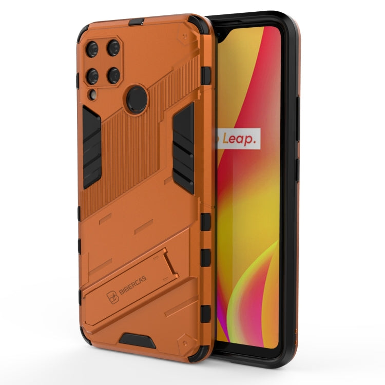 For OPPO Realme C15 Punk Armor 2 in 1 PC + TPU Shockproof Case with Invisible Holder